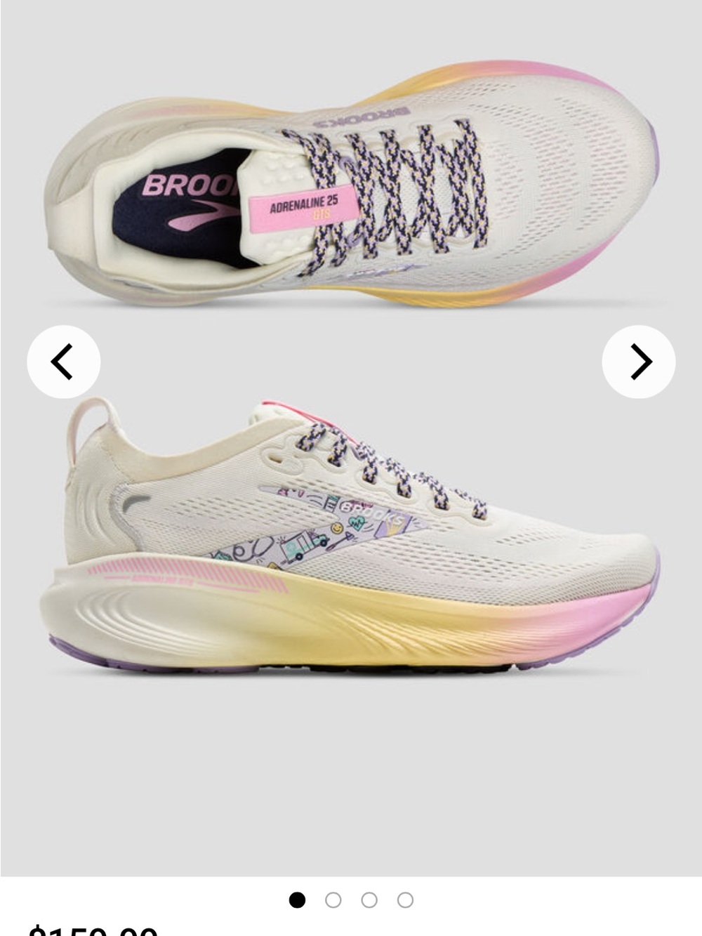 Brooks Women's White Athletic Running Shoes with Pastel Accent - Picture 6 of 6